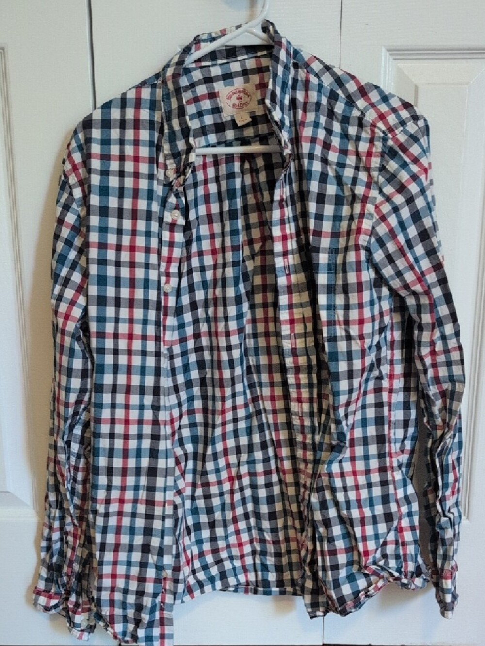 Brooks Brothers Check Button-Down in Blue, Navy & Red